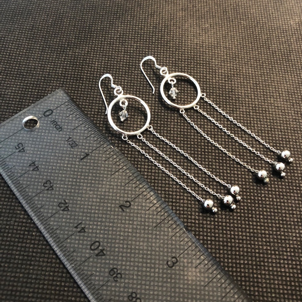 Majorica Silver Crystal Drop Earrings